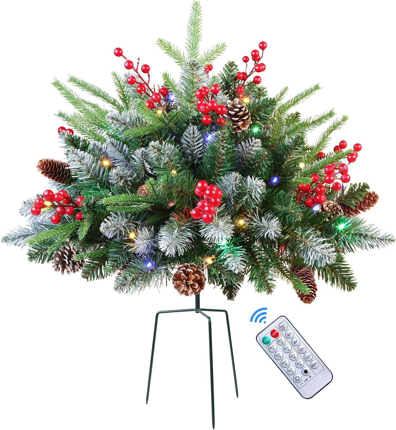 Set of 1 18 Inch Lighted Outdoor Christmas Tree with Remote