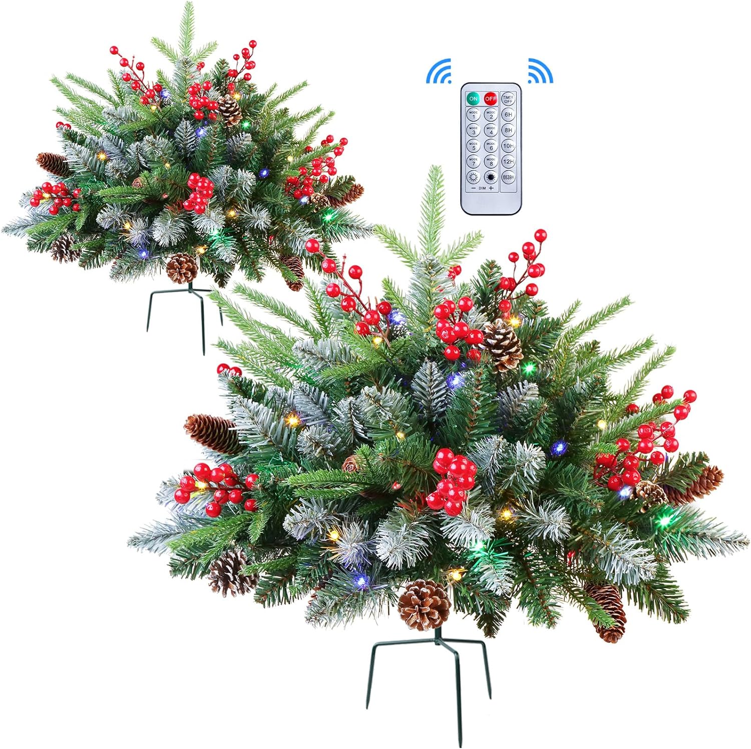 Alupssuc 4ft Prelit Artificial Christmas Tree Mini Entrances Tree with  Colored LED Lights and Timer by Remote Control and Batteries Operated for  Front